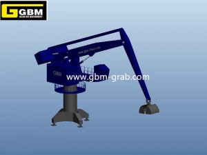 Hydraulic balance crane fixed/mobile with grab/hook